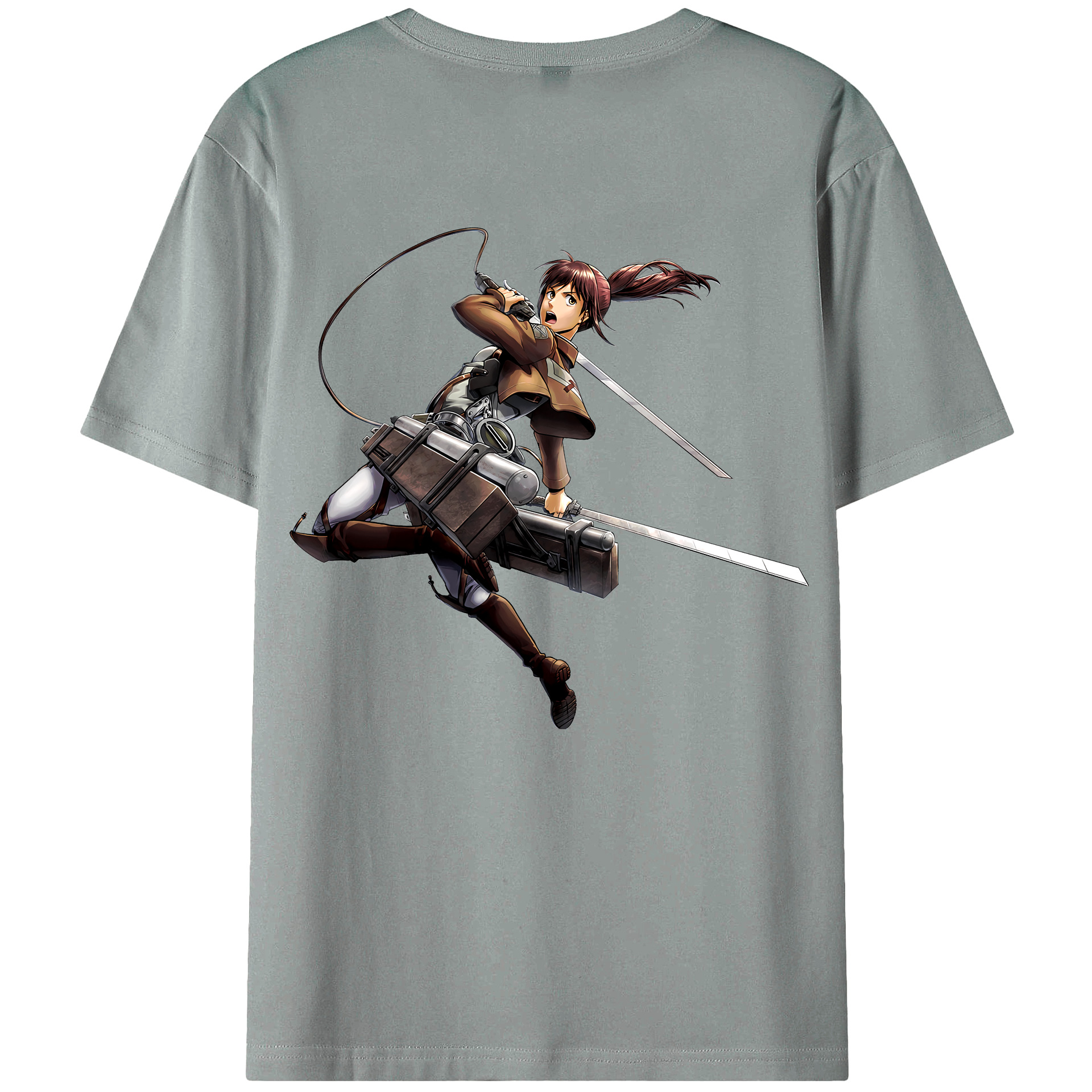 （画像用） 進撃の巨人 サシャ·ブラウス Attack on Titan Sasha Blaus 綿100％ メンズ半袖Tシャツ（バックプリント） 通気性